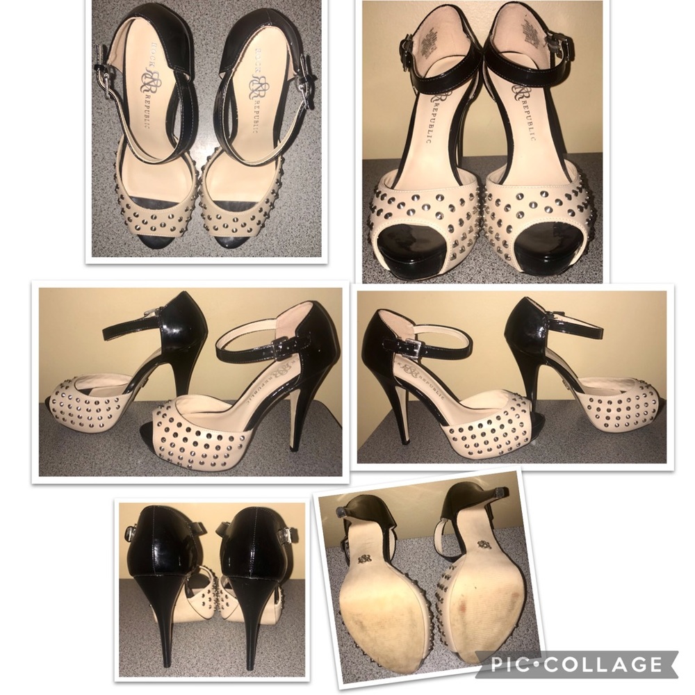 Rock & Republic studded peep toe heels